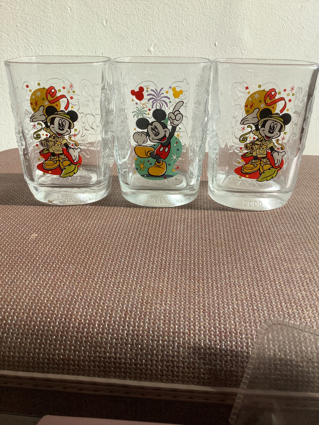 Vintage 2000 Mickey Glasses~Set of 3