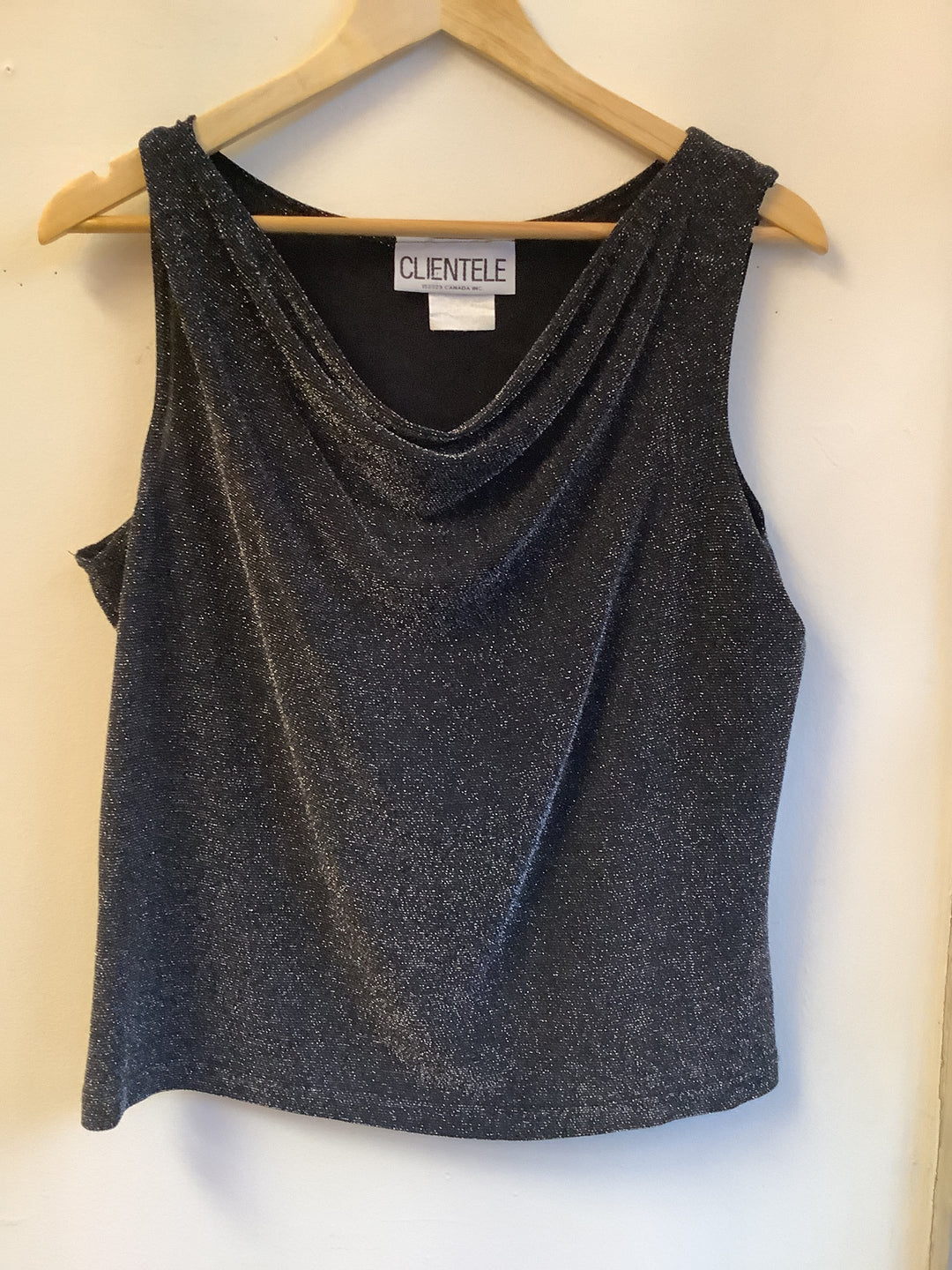 Vintage Sparkle Cowl Neck Top