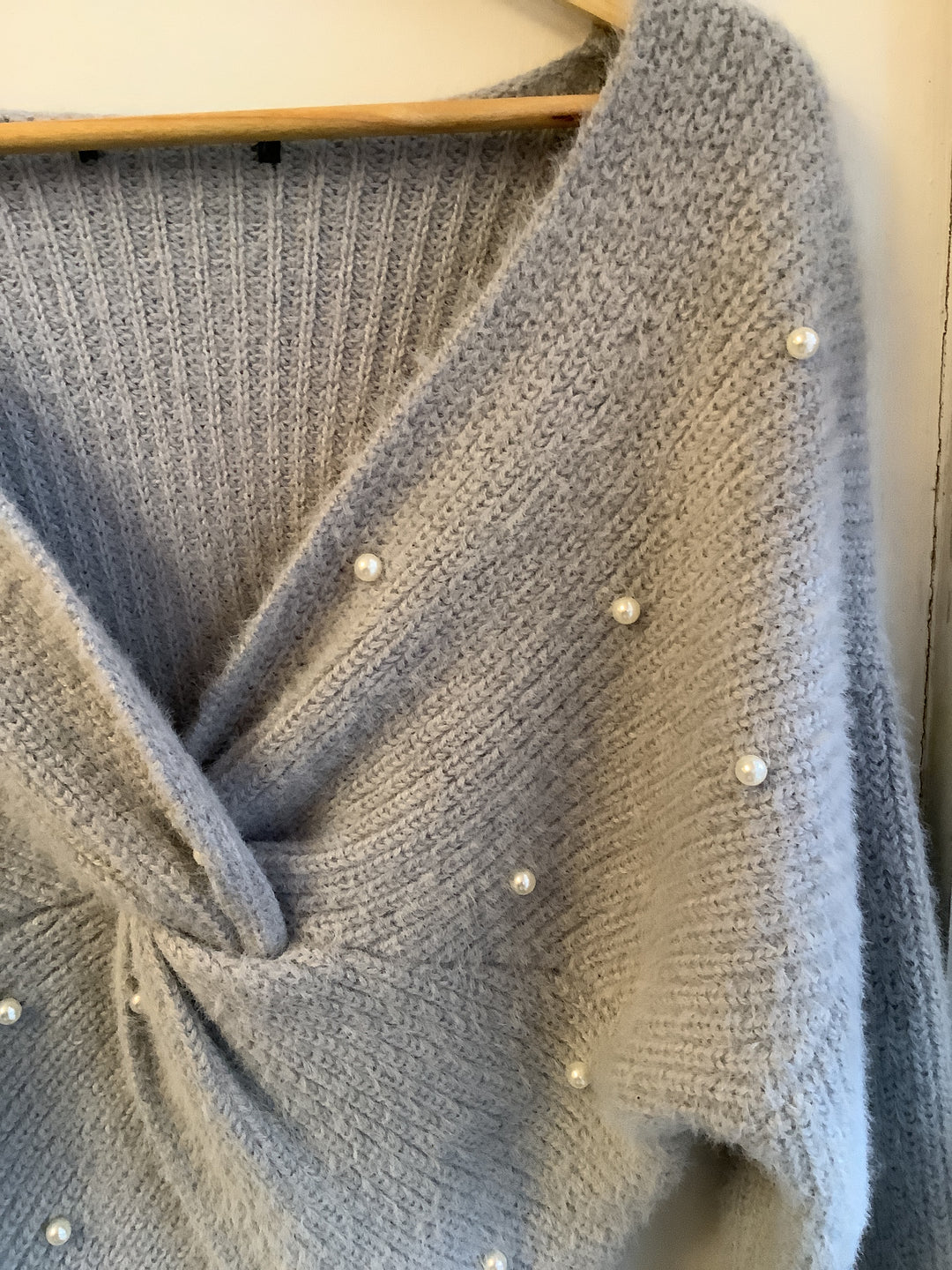 Vintage Pearl Twist Knit Sweater