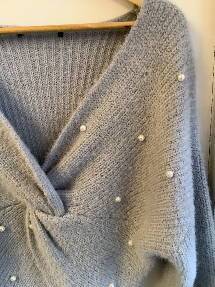 Vintage Pearl Twist Knit Sweater