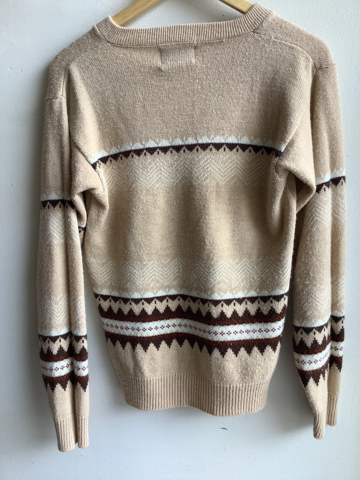 Vintage Pine State V-Neck Knit Sweater