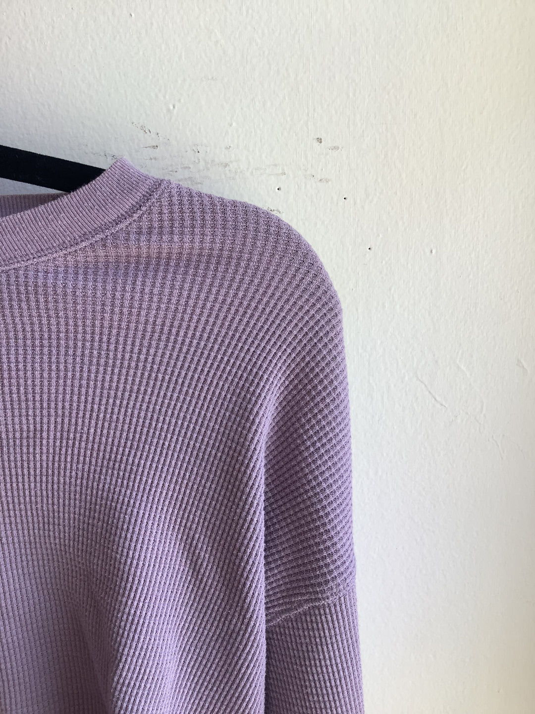 Dusty Lavender Waffle Knit Crop Pullover