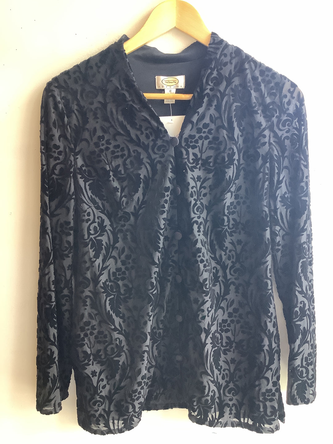 Vintage Black Burnout Velvet Jacket