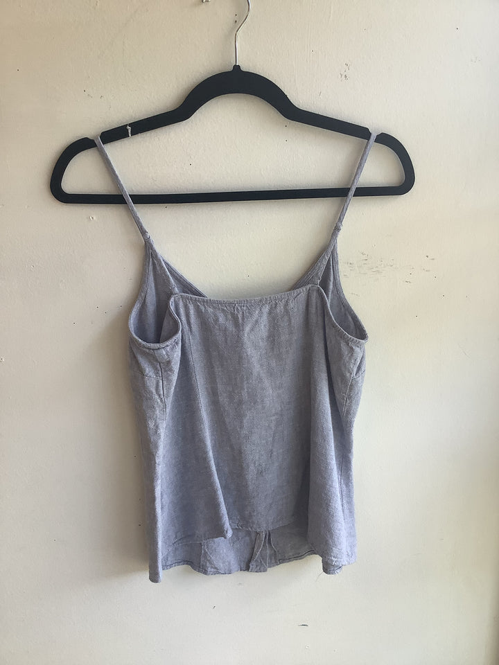 Coastal Slate Linen Button Tank
