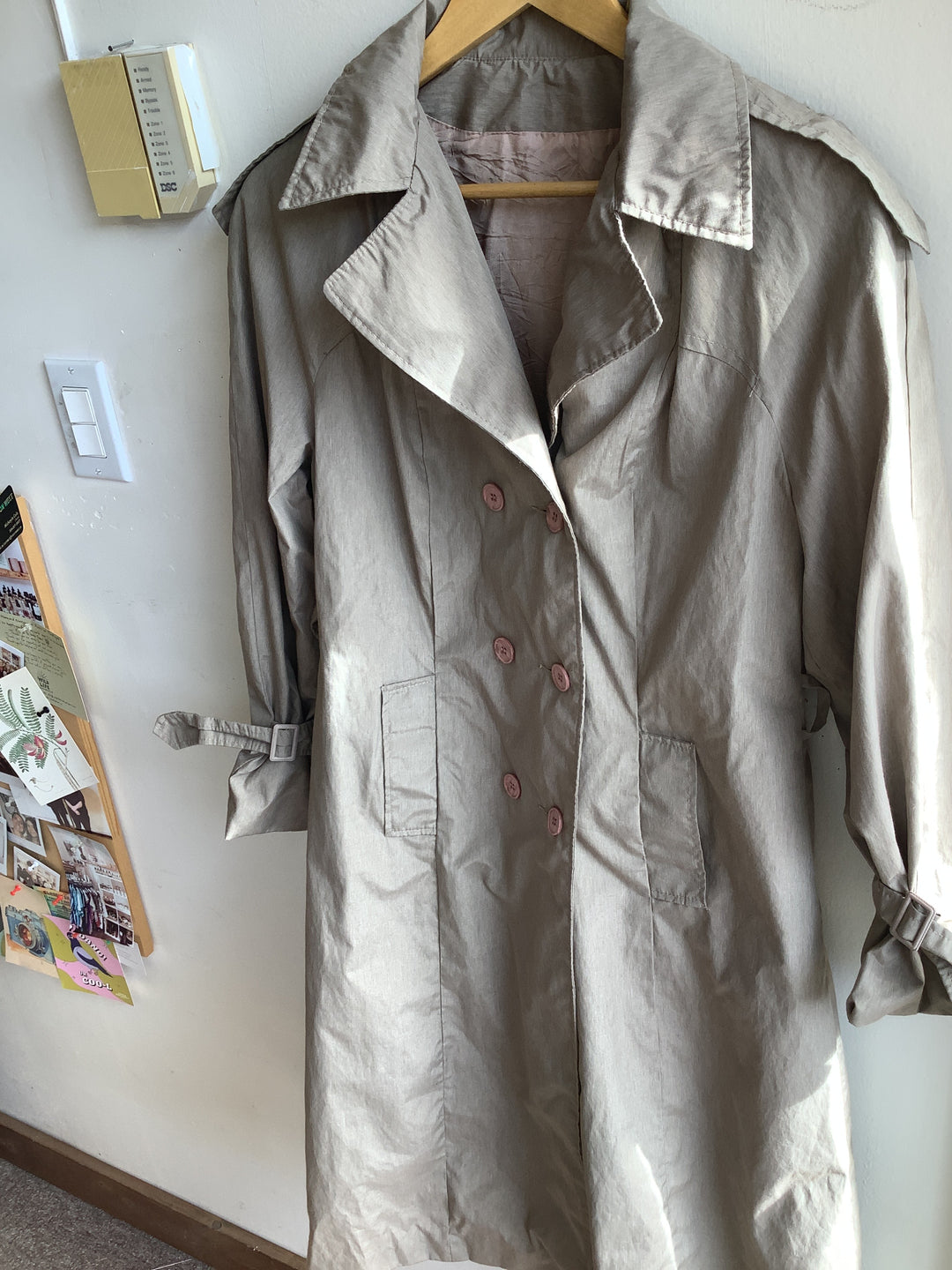 Vintage Taupe Trench Coat- Canadian Made