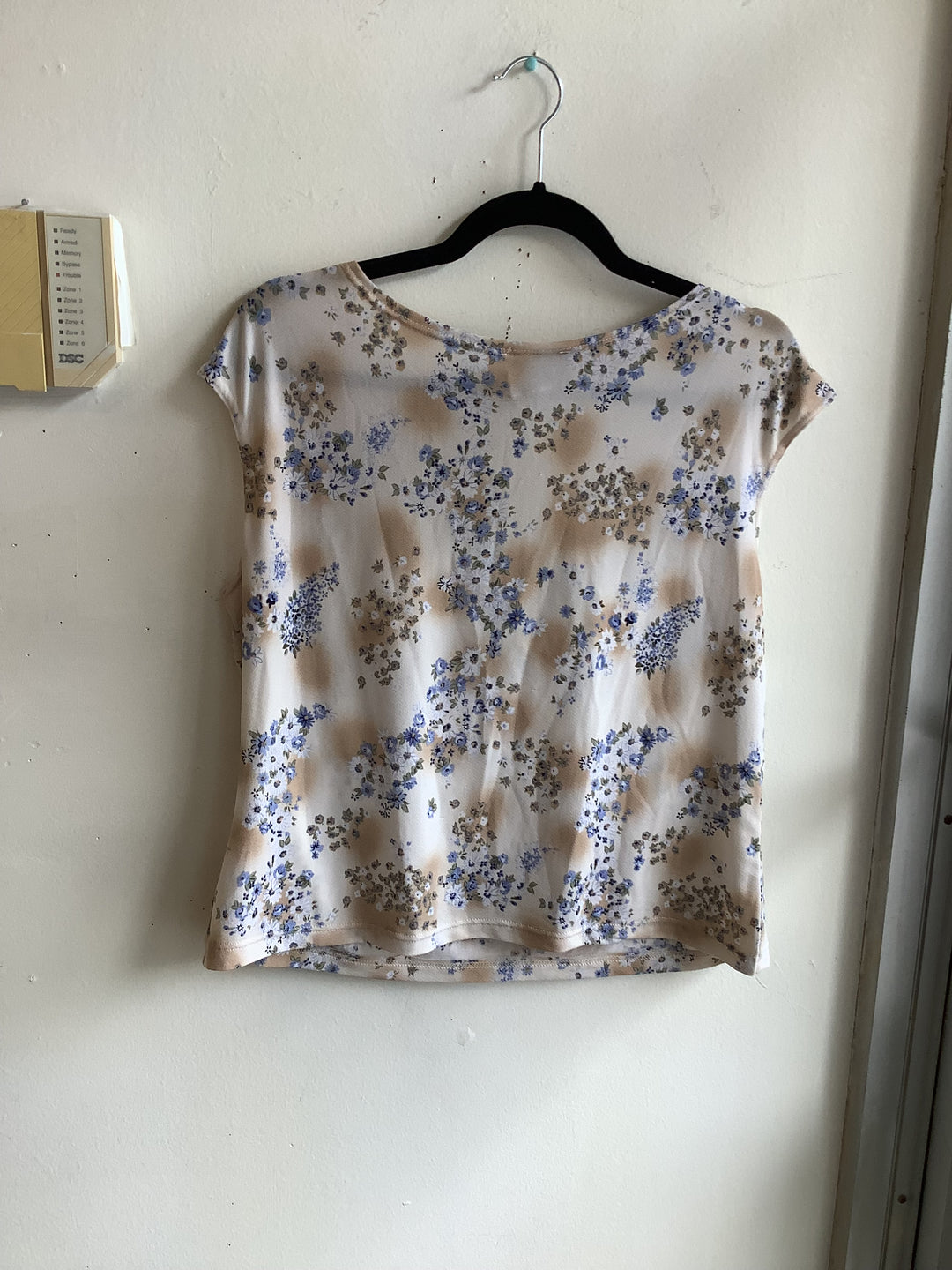 Jessica Blue Floral Tie Front Top