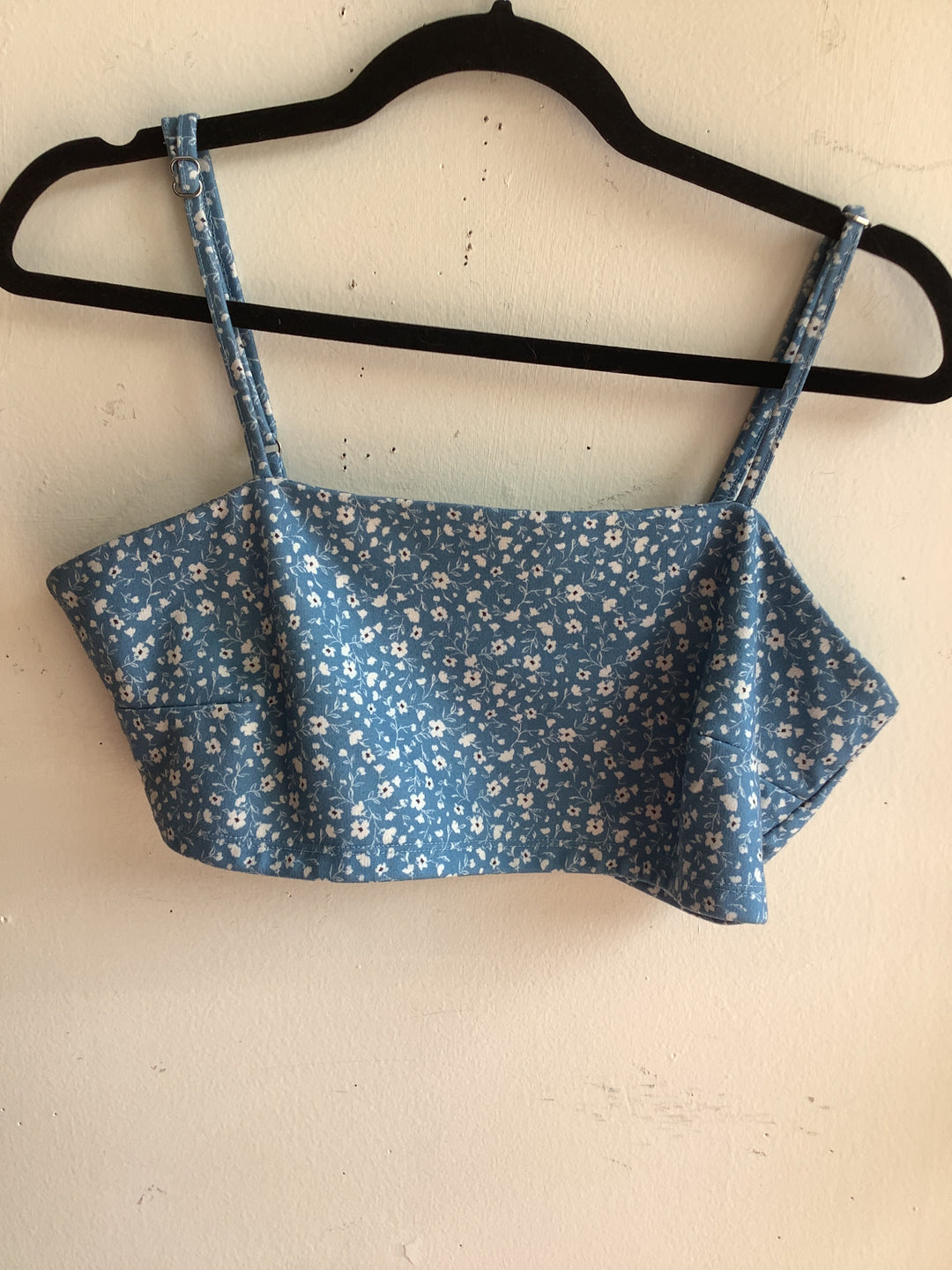 Blue Ditsy Floral Cropped Cami