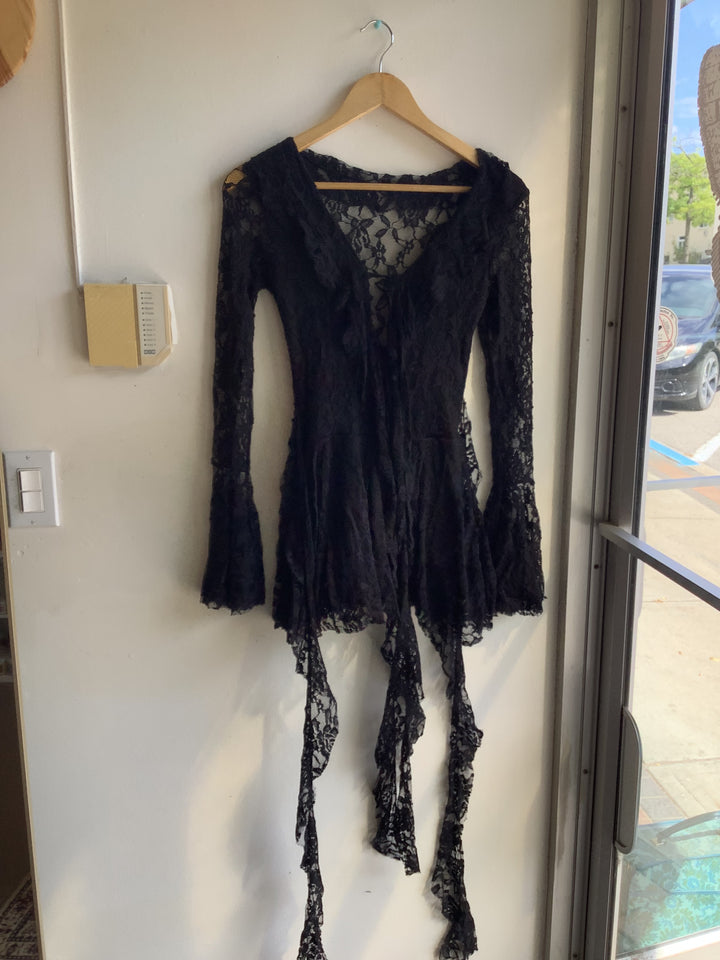 Midnight Fairy Bell Sleeve Romper