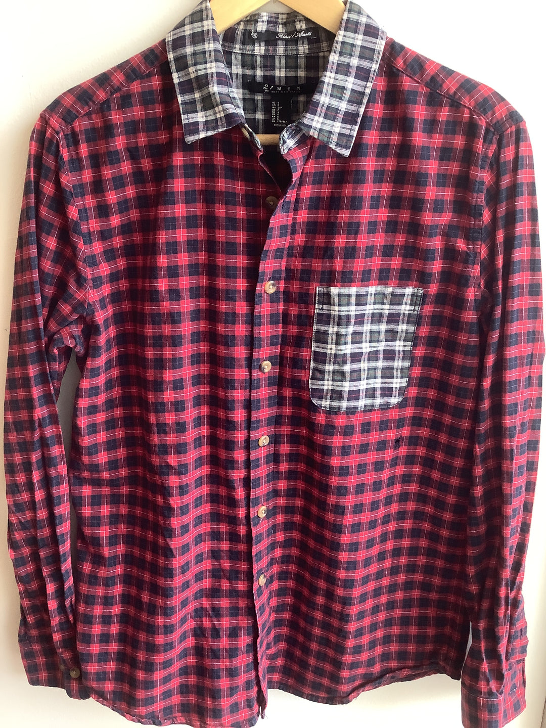 21 Men Mixed Plaid Shirt