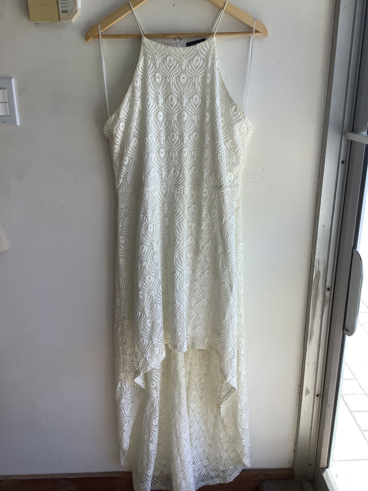Le Chateau Ivory Lace Midi Dress