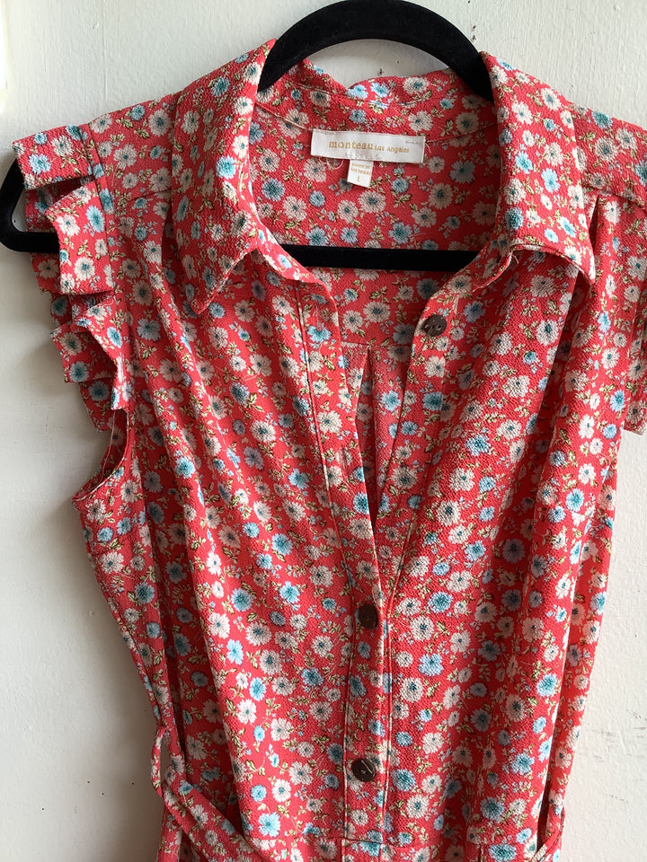 Coral Meadow Shirt Dress