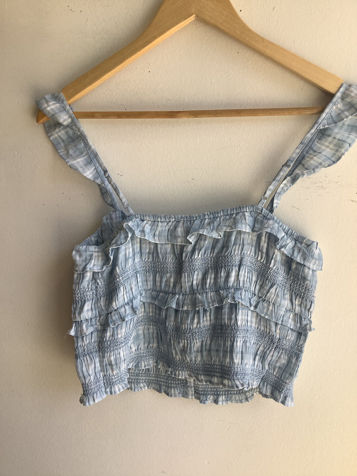 AE Smocked Ruffle Crop Top