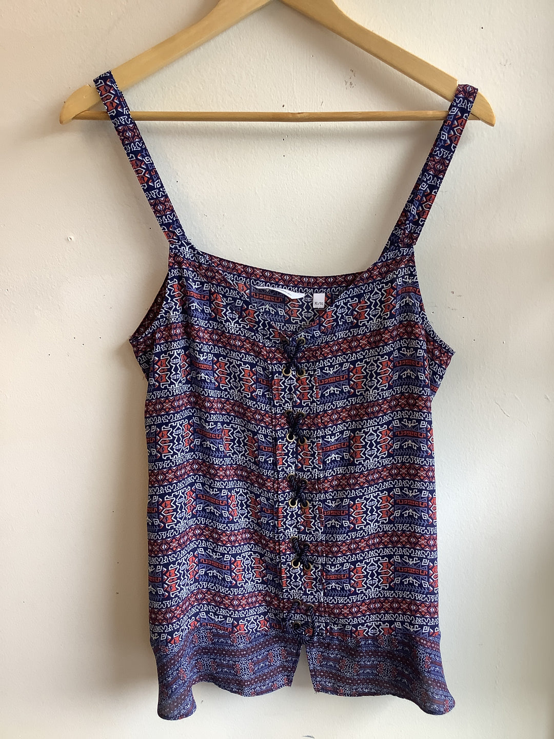 Mosaic Lace Up Tank
