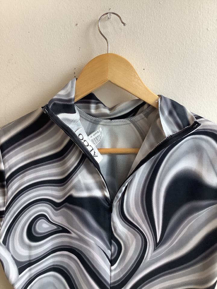 90s Midnight Marble Mock Neck Top