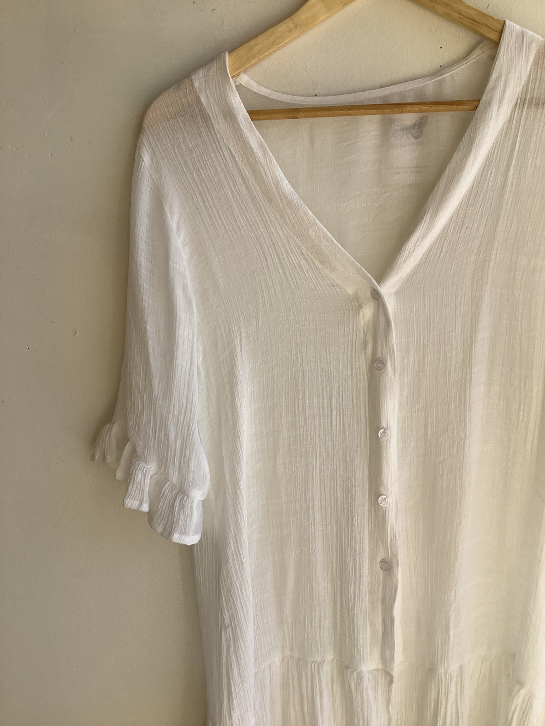 Vintage Inspired White Button Down Dress