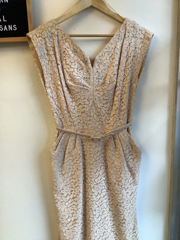 Vintage Blush Lace Dress