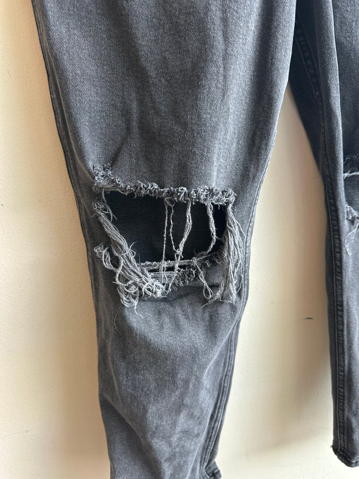 Hollister Distressed Black Straight Leg Jeans