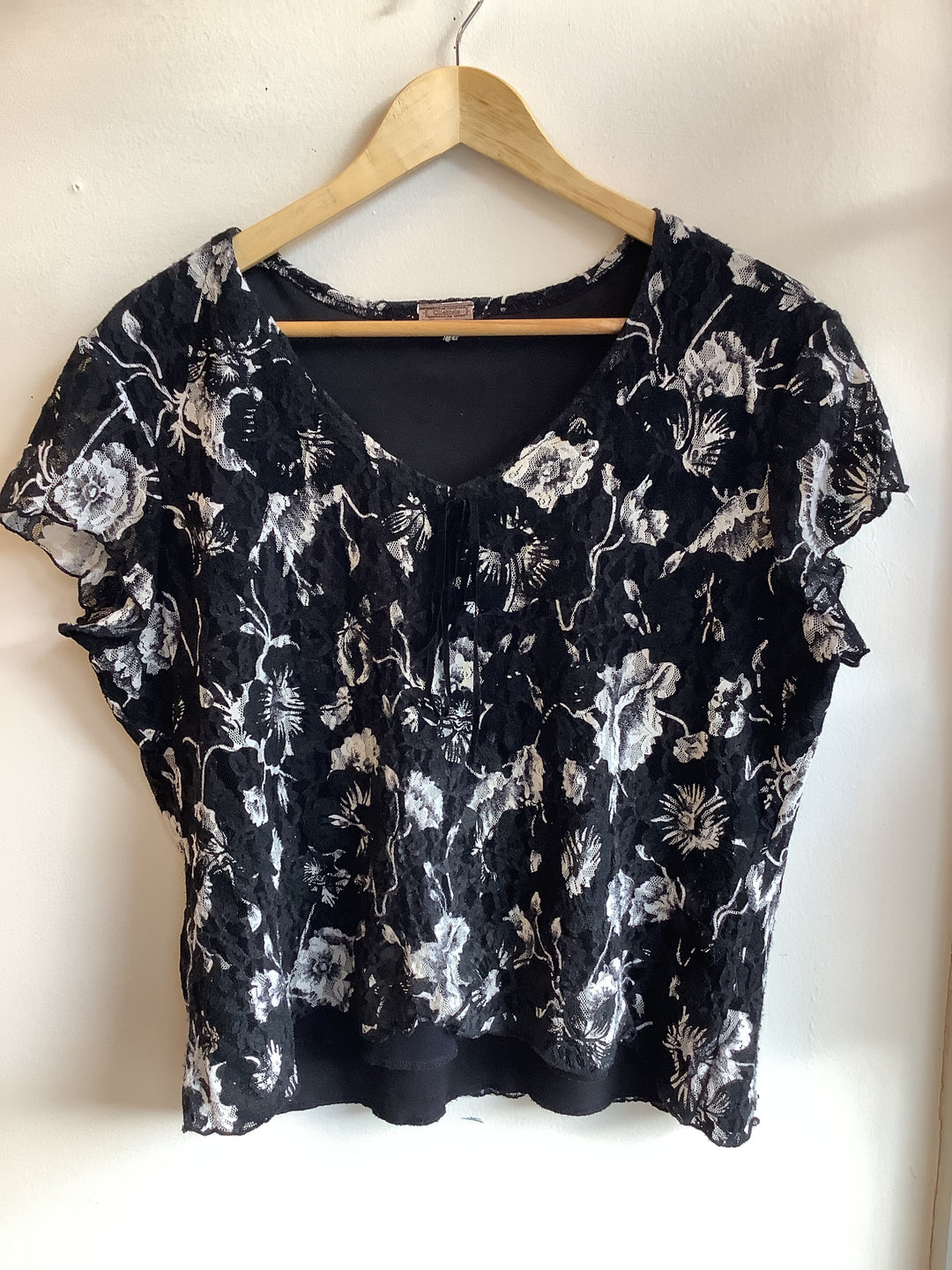 Vintage Lace Floral Knit Tee