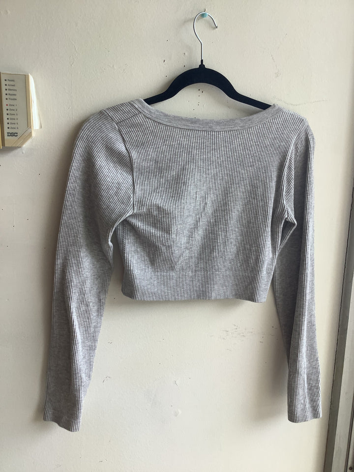 Garage Grey Ribbed Long-Sleeve