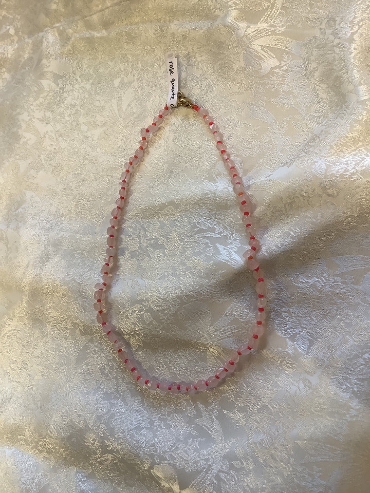 Wild Honey Rose Quartz Choker