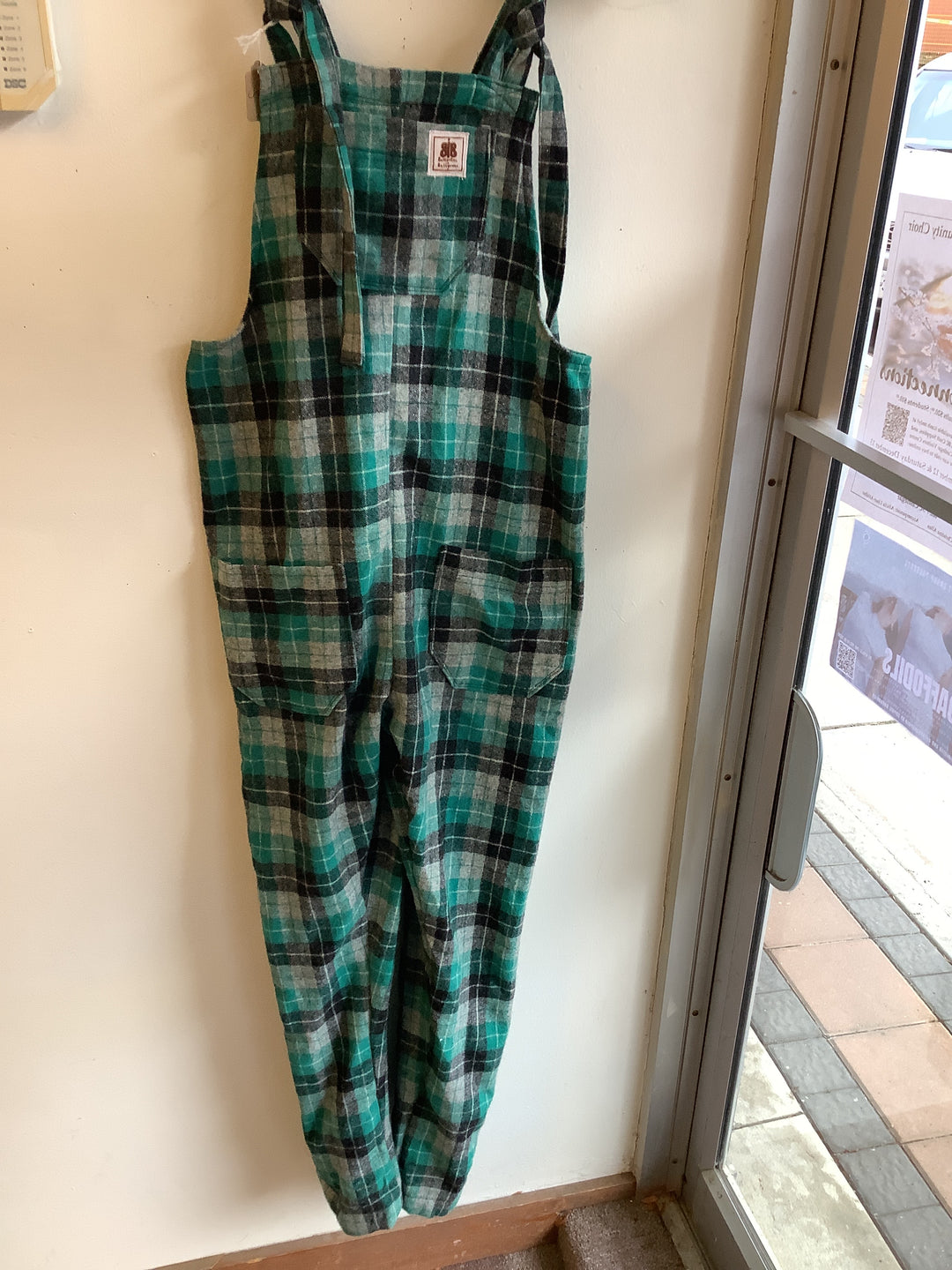 Butterflies in Ballgowns Forest Flannel Overalls