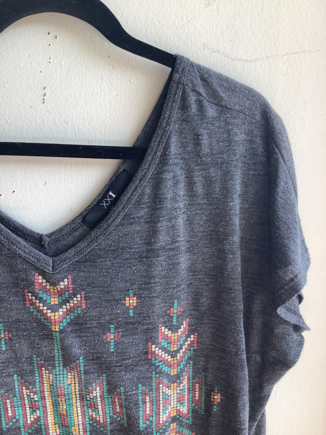 Southwestern Fringe V-Neck Tee