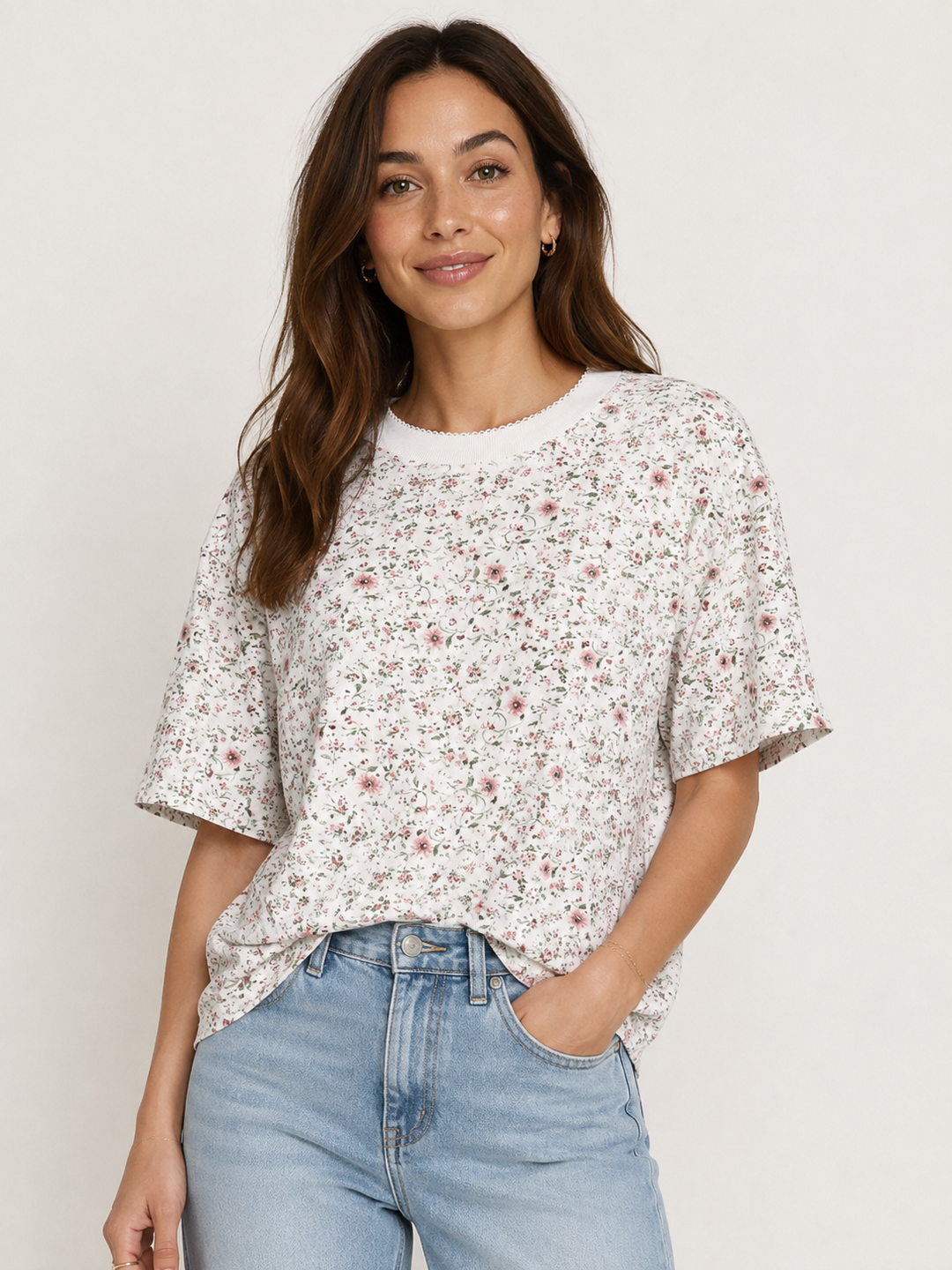 Vintage Floral Cotton Tee