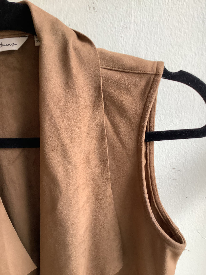 Camel Faux Suede Vest