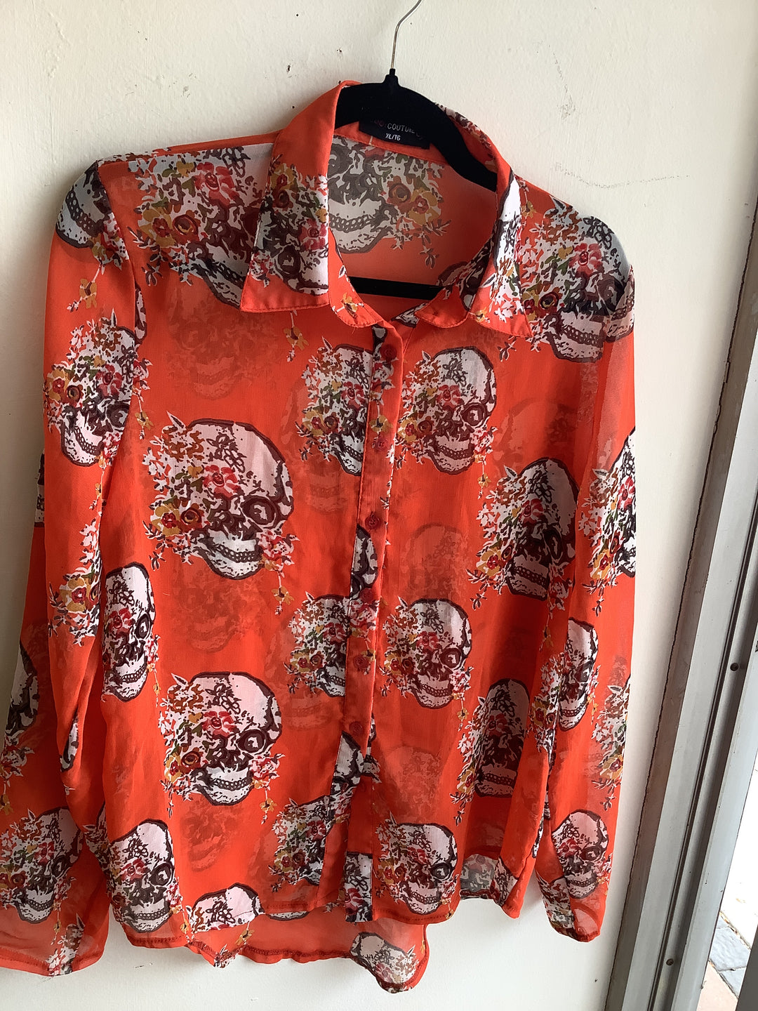 Candy Couture Floral + Skull Shirt