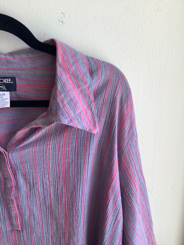 Vintage Cherokee Pastel Crinkle Cotton Tunic