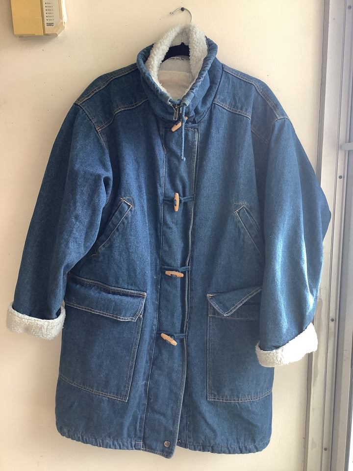 Vintage Oversized Sherpa Denim Coat