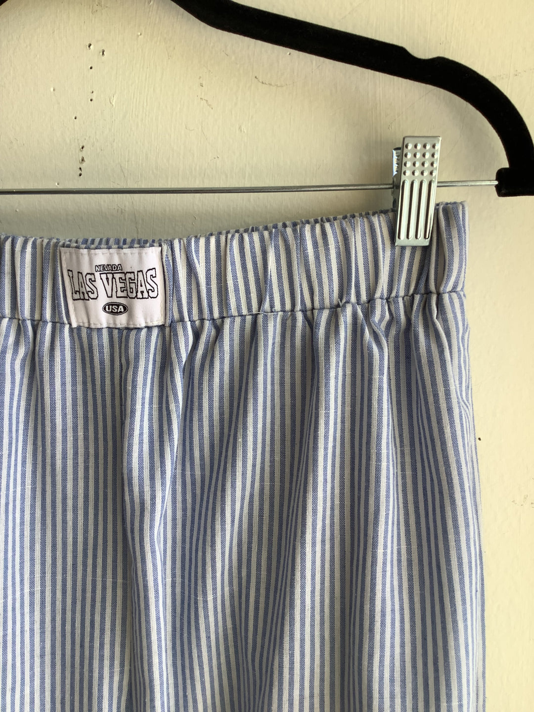 Coastal Blue Stripe Wide Leg Pants