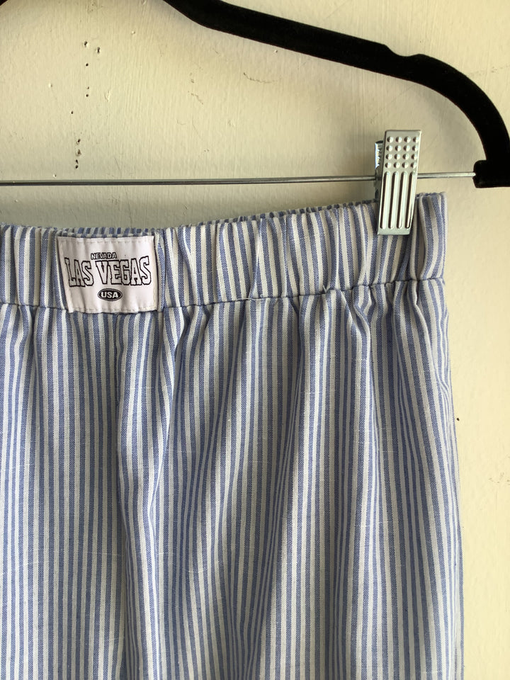 Coastal Blue Stripe Wide Leg Pants