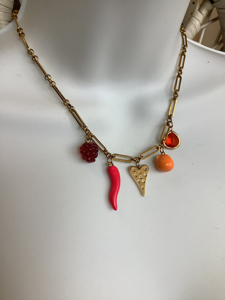 Wild Honey Spicy Fruit Charm Necklace