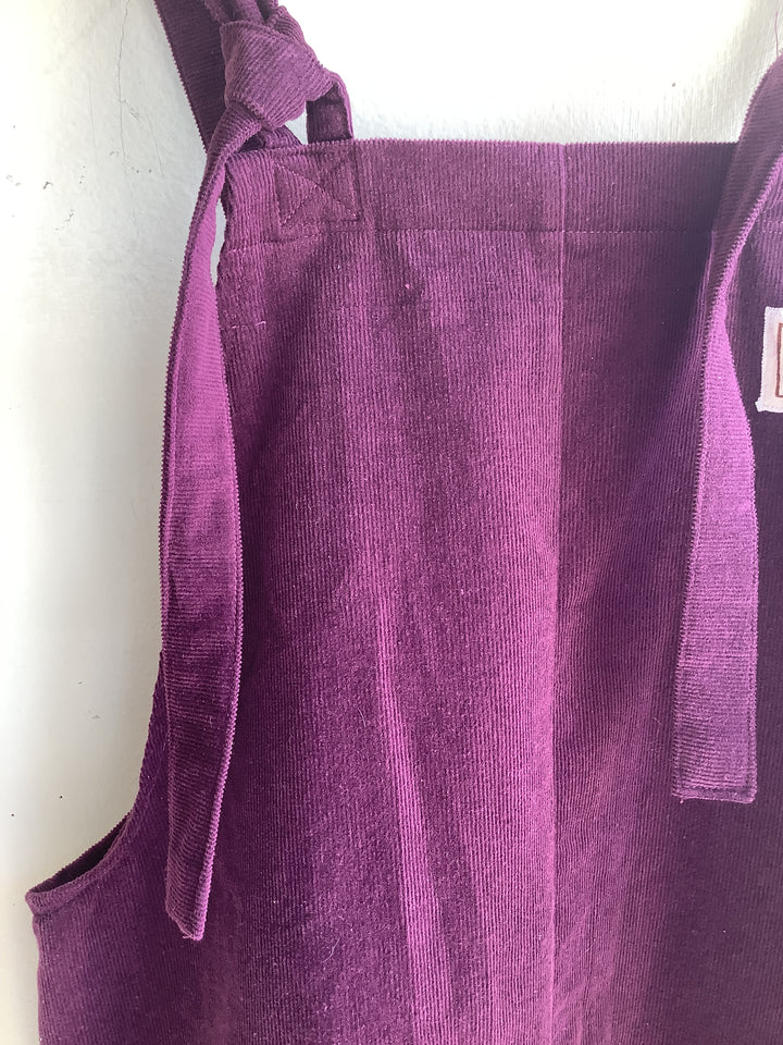 Plum Cord Bib Dress - Butterflies in Ballgowns