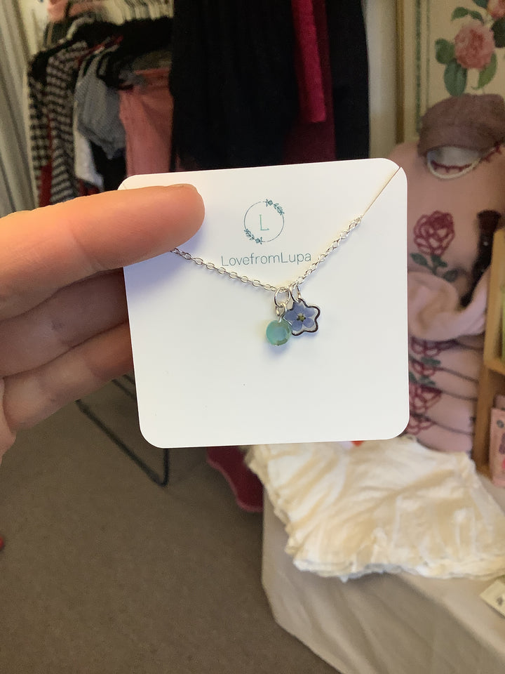 Blue Flower Star Necklace- Love From Lupa