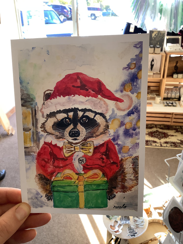 Festive Raccoon - Art By Ruala (Fruitvale, BC)