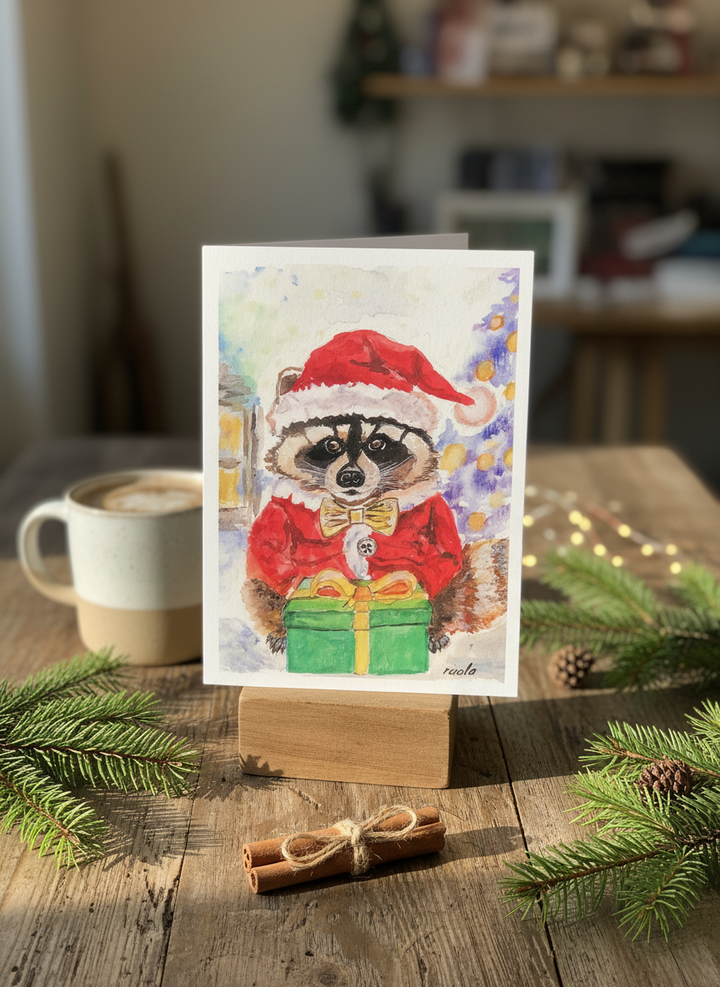 Festive Raccoon - Art By Ruala (Fruitvale, BC)