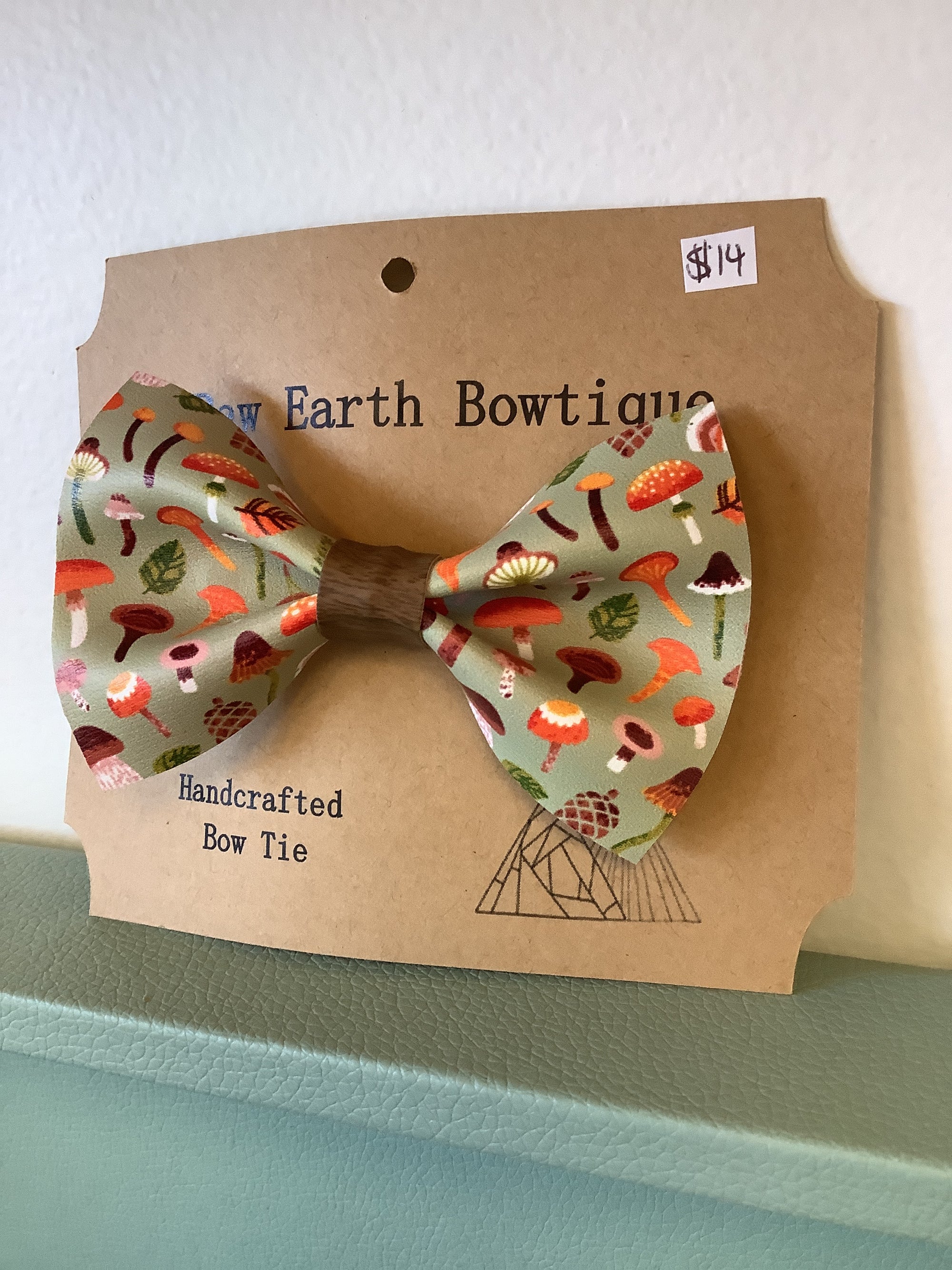 Raw Earth Bowtique Sage Green Mushroom Bow Tie