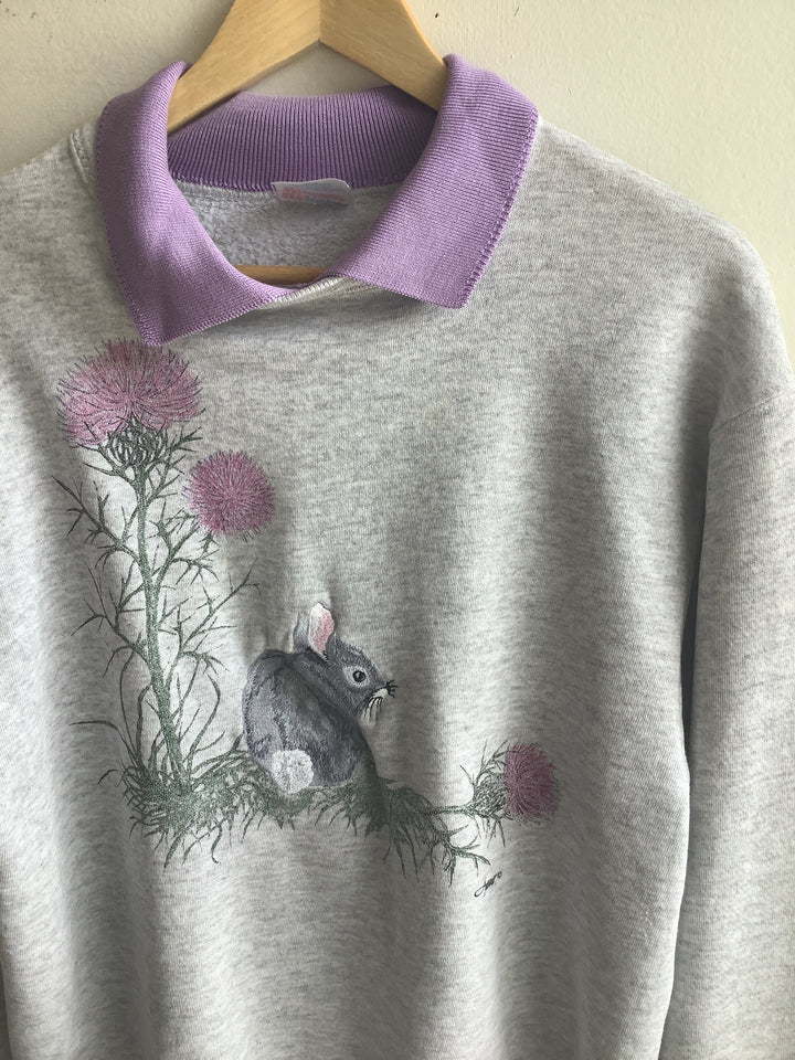 Vintage 90s Hanes Nature Graphic Collard Sweatshirt