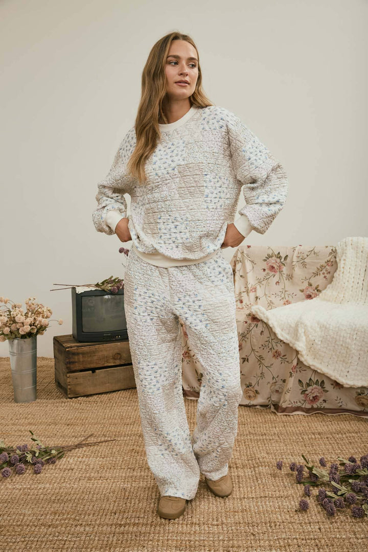 Floral Patchwork Quilted Sweatshirt
