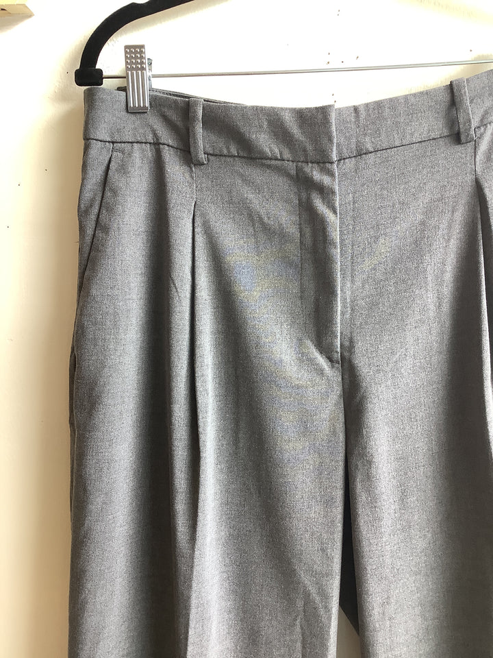 Grey Tailored Wide Leg Trousers