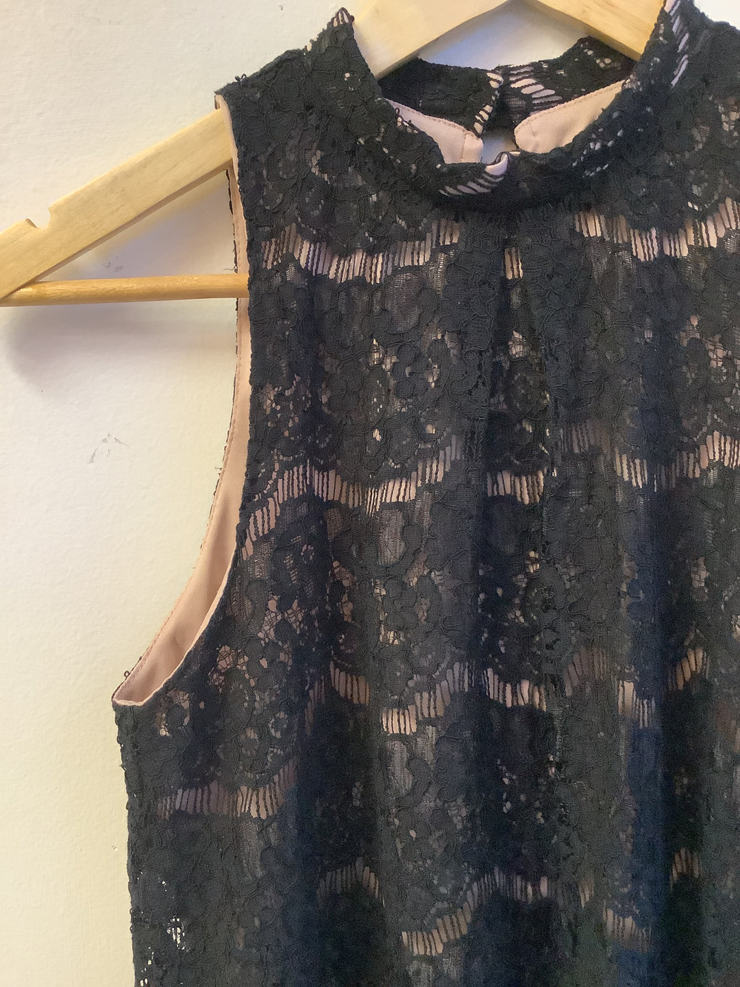 Vintage Black Lace High-Neck Crop