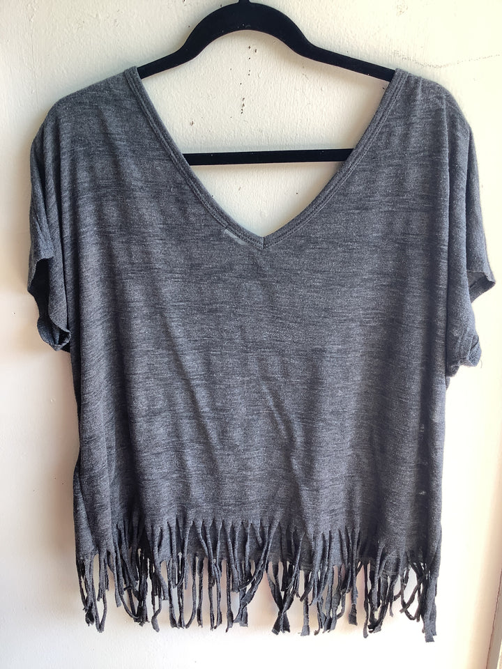 Southwestern Fringe V-Neck Tee