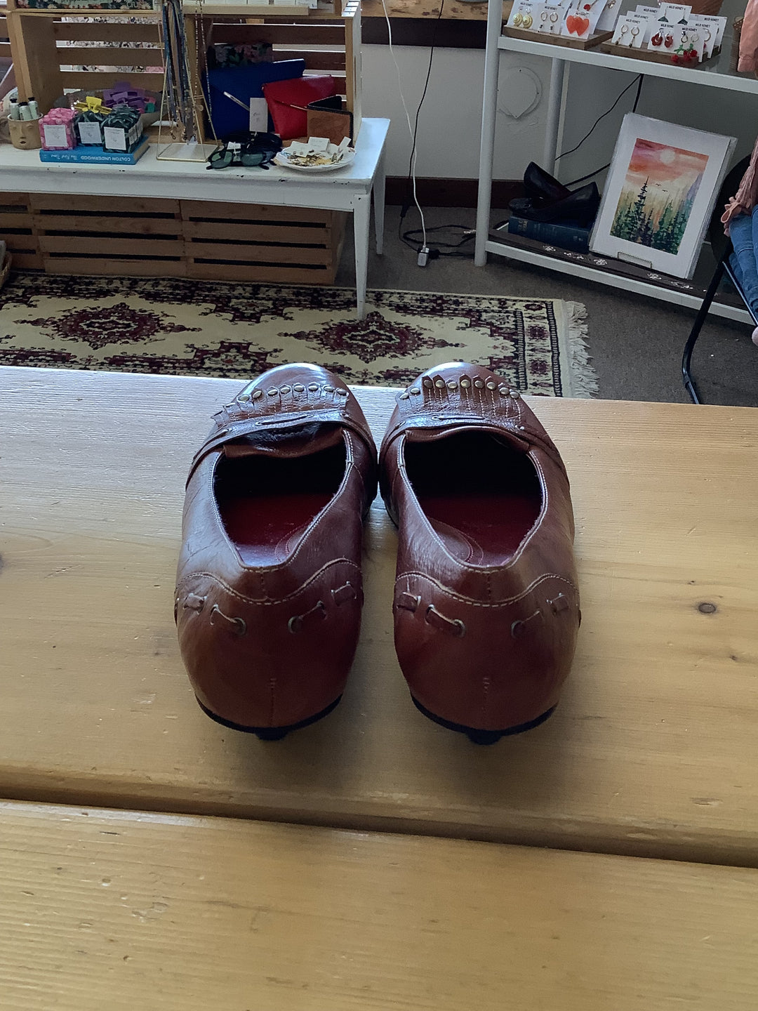 Eddie Bauer Brown Leather Kitten Heels