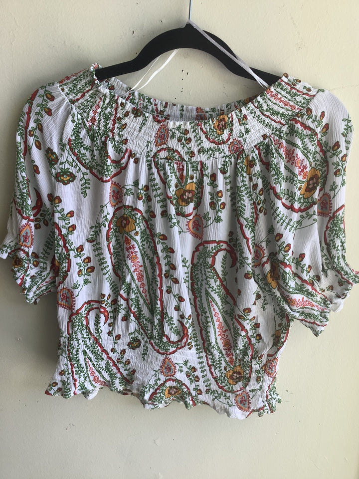 Floral Paisley Peasant Top
