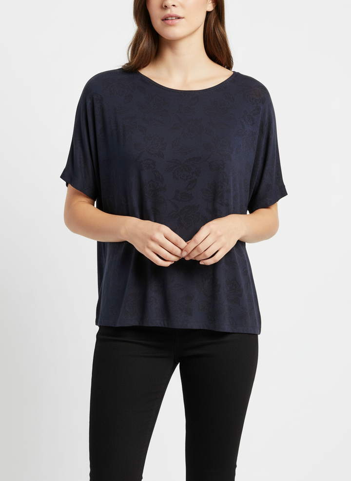 Vintage Shadow Rose Soft-Drape Tee