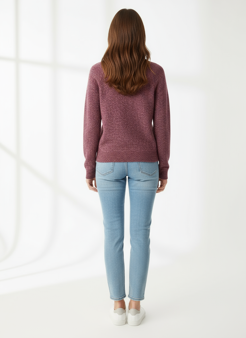 Vintage Marled Cranberry Knit Sweater