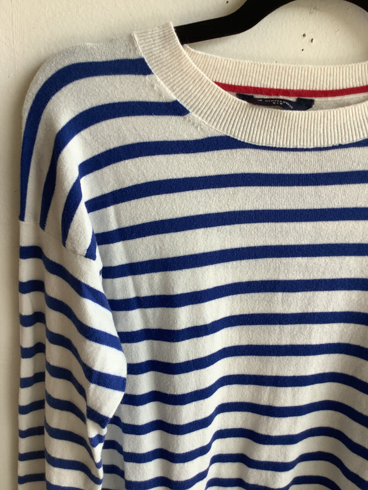 Classic Blue Stripe Knit Sweater