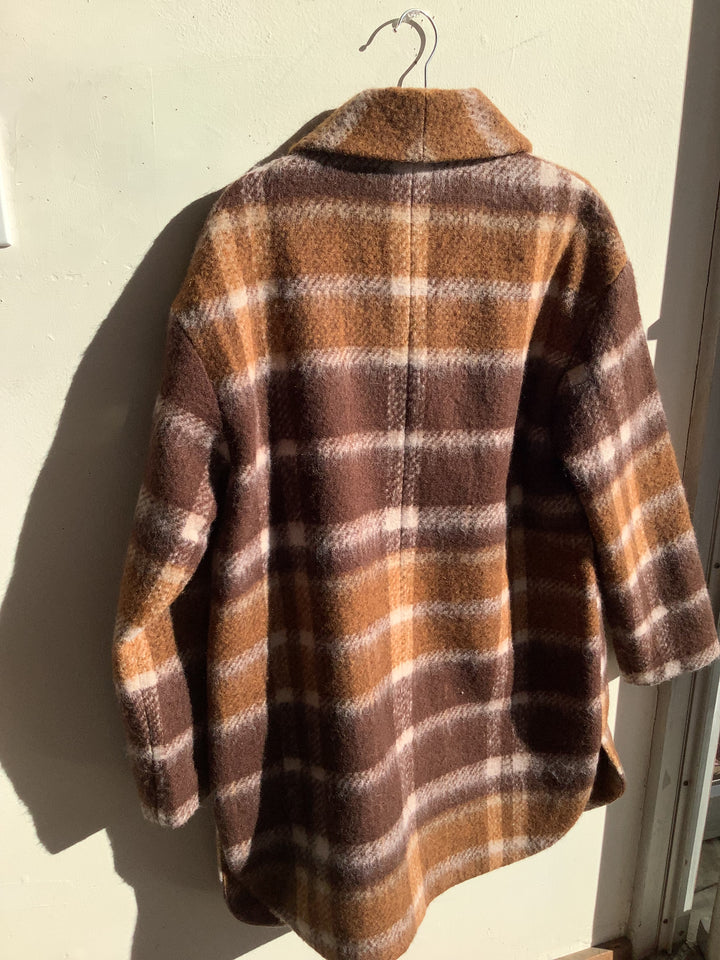 Brown and Caramel Plaid Coat